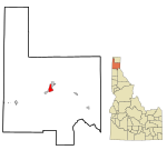 Bonner County Idaho Incorporated and Unincorporated areas Sandpoint Highlighted